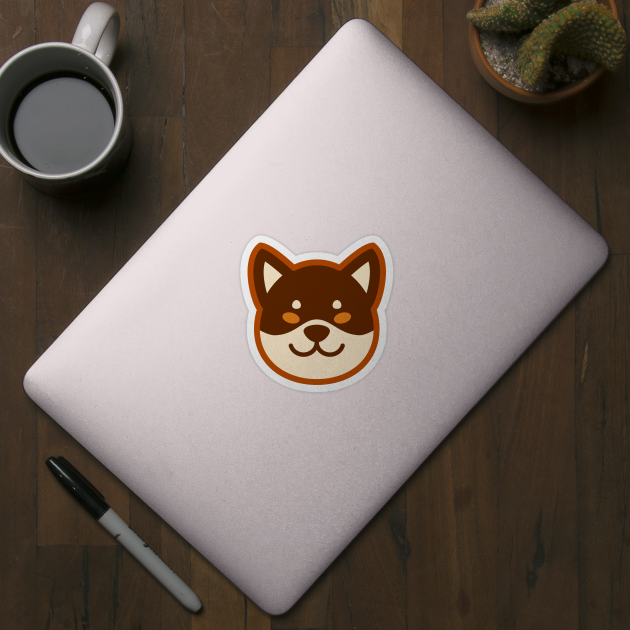 Brown Shiba: Eyes open smile by Red Wolf